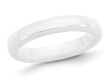 Ladies White Ceramic 4mm Polished Wedding Band Ring