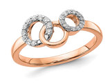 1/7 Carat (ctw) Diamond Circle Ring in 14K Rose Pink Gold