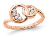 1/7 Carat (ctw) Diamond Circle Ring in 14K Rose Pink Gold