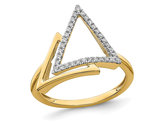 1/6 Carat (ctw) Diamond Triangle Ring in 14K Yellow Gold