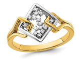 1/12 Carat (ctw) Diamond Square Ring in 14K Yellow Gold