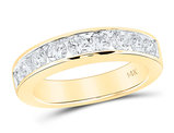 1.00 Carat (ctw G-H, I1-I2) Diamond Wedding Band Ring in 14K Yellow Gold