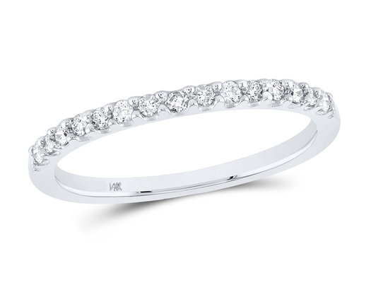 1/7 Carat (ctw G-H, I1-I2) Diamond Wedding Band Ring in 14K White Gold
