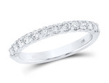 1/2 Carat (ctw G-H, I1-I2) Diamond Wedding Band Ring in 14K White Gold