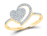 1/5 Carat (ctw) Diamond Heart Promise Ring in 10K Yellow Gold