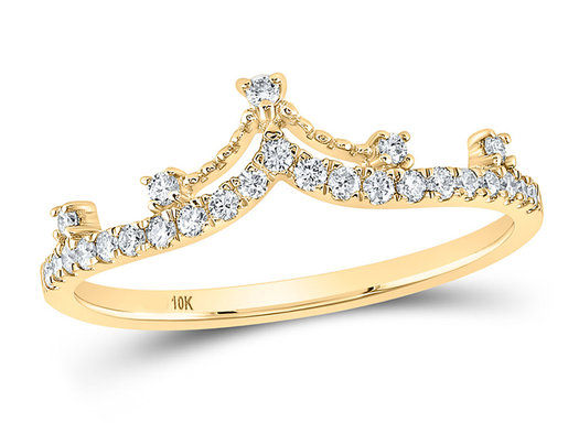 1/5 Carat (ctw) Diamond Tiara Ring in 10K Yellow Gold