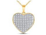 1/4 Carat (ctw) Diamond Heart Pendant Necklace in 10K Yellow Gold with Chain