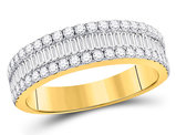 1.00 Carat (ctw G-H, I2-I3) Diamond Wedding Anniversary Band Ring in 14K Yellow Gold