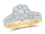 1.00 Carat (G-H, I2) Diamond Engagement Ring Wedding Set in 10K Yellow Gold