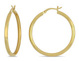 10K Yellow Gold Flat Hoop Earrings (35mm)