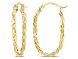 10K Yellow Gold Twist Hoop Earrings