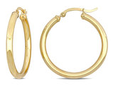 10K Yellow Gold Flat Hoop Earrings (32mm)