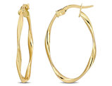 10K Yellow Gold Twisted Hoop Earrings