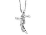 1/7 Carat (ctw) Lab-Grown Diamond Cross Pendant Necklace in 14K White Gold with Chain
