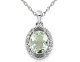 1.75 Carat (ctw) Green Quartz & White Topaz Pendant Necklace in Sterling Silver with Chain
