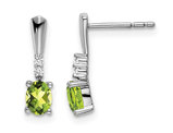 7/10 Carat (ctw) Green Peridot Drop Earrings in 14K White Gold