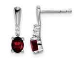 7/10 Carat (ctw) Garnet Drop Earrings in 14K White Gold