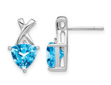 1.85 Carat (ctw) Blue Topaz Criss-Cross Earrings in 14K White Gold