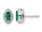 3/5 Carat (ctw) Lab-Created Emerald Halo Earrings in 14K White Gold Earrings with Lab-Grown Diamonds