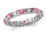1.00 Carat (ctw) Lab-Created Pink Sapphire Band Ring in Sterling Silver