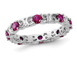 1.10 Carat (ctw) Lab-Created Ruby Band Ring in Sterling Silver