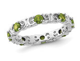 1.05 Carat (ctw) Peridot Band Ring in Sterling Silver