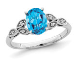 1.30 Carat (ctw) Oval-Cut Blue Topaz Ring in 14K White Gold