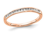 1/7 Carat (ctw) Diamond Wedding Band Ring in 14K Rose Pink Gold