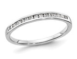 1/7 Carat (ctw) Diamond Wedding Band Ring in 14K White Gold