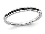 1/7 Carat (ctw) Black Diamond Wedding Band Ring in 14K White Gold