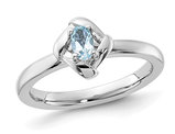 1/4 Carat (ctw) Oval-Cut Ultra Light Aquamarine Ring in Sterling Silver