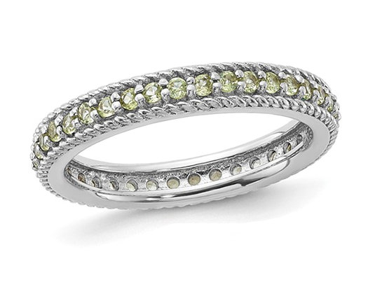 3/4 Carat (ctw) Peridot Eternity Band Ring in Sterling Silver
