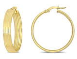 14K Yellow Gold Five Row Hoop Earrings (29mm)