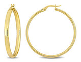 14K Yellow Gold Polished Hoop Earrings (35mm)