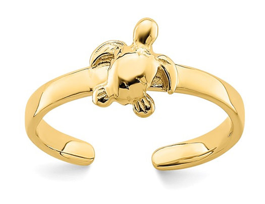 14K Yellow Gold Sea Turtle Toe Ring