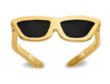 14K Yellow Gold Sunglasses with Black Enamel Toe Ring