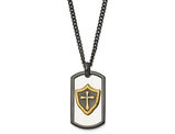 Men's Stainless Steel Hero Dog Tag Pendant Necklace with Chain (24 Inches)
