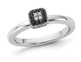 1/6 Carat (ctw) Black and White Diamond Ring in Sterling Silver