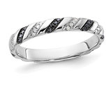 1/5 Carat (ctw) Black & White Diamond Band Ring in Sterling Silver