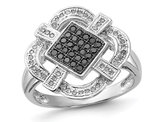 1/3 Carat (ctw) Black and White Diamond Ring in Sterling Silver