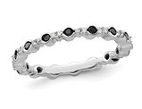 1/3 Carat (ctw) Black & White Diamond Band Ring in Sterling Silver
