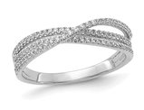 1/4 Carat (ctw) Diamond Crossover Ring in 14K White Gold