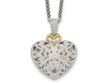 1/10 Carat (ctw) Diamond Heart Pendant Necklace in Sterling Silver with Chain
