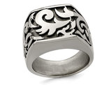 Men's Titanium Pattern Signet Ring