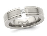 Men's 1/10 Carat (ctw) Diamond Titanium 6mm Band Ring