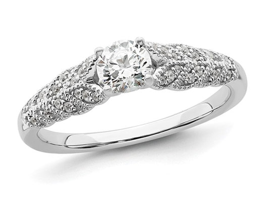 1/2 Carat (ctw SI1-SI2, G-H-I) Lab-Grown Diamond Engagement Ring in 10K White Gold (SIZE 7)