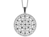 1/5 Carat (ctw) Black Diamond Circle Pendant Necklace in Sterling Silver with Chain