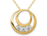 1/3 Carat (ctw) Lab-Grown Diamond Circle Dangle Pendant Necklace in 14K Yellow Gold with Chain