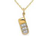 Accent Diamond Cell Phone Charm Pendant Necklace in 14K Yellow Gold with Chain