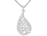 Sterling Silver Polished Teardrop Necklace Pendant with Chain